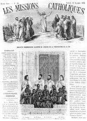 Misjonarze z Algieru i dzieci arabskie w St. Louis of Carthage w Tunezji, ilustracja z „Les Missions Catholiques”, 22 listopada 1878